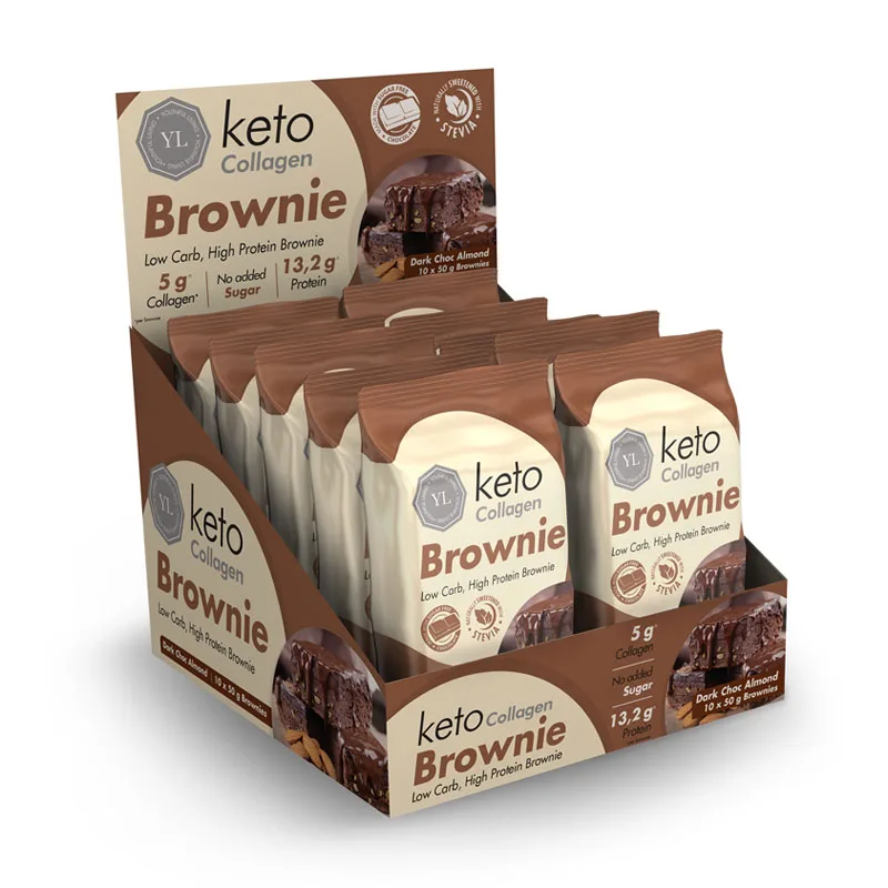 YL Keto Collagen Brownie Dark Choc Almond (10 x 50g)