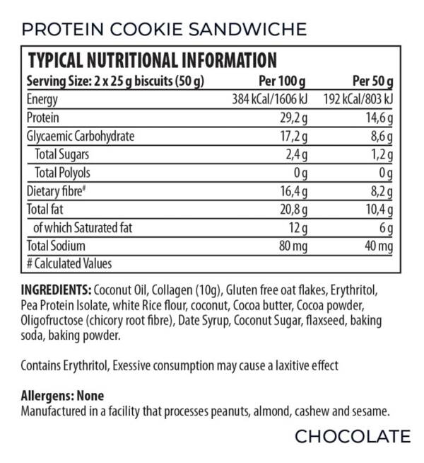 Protein Cookie Sandwich Chocolate Ni Panel