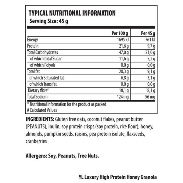 YL Luxury High Protein Honey Granola Ni 800