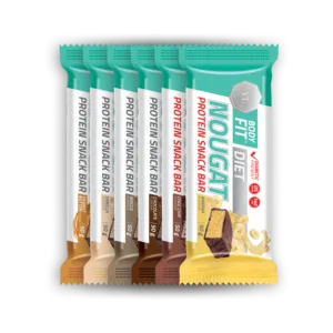 Youthful Living NOUGAT Protein Snack Bars (50 g) in five flavours: Mocca, Vanilla, Peanut Butter, Banana and Choc Chip.