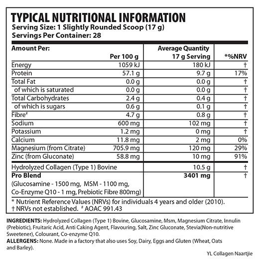 YL Nutricosmetics Pro Drink Elite 476g - Image 4