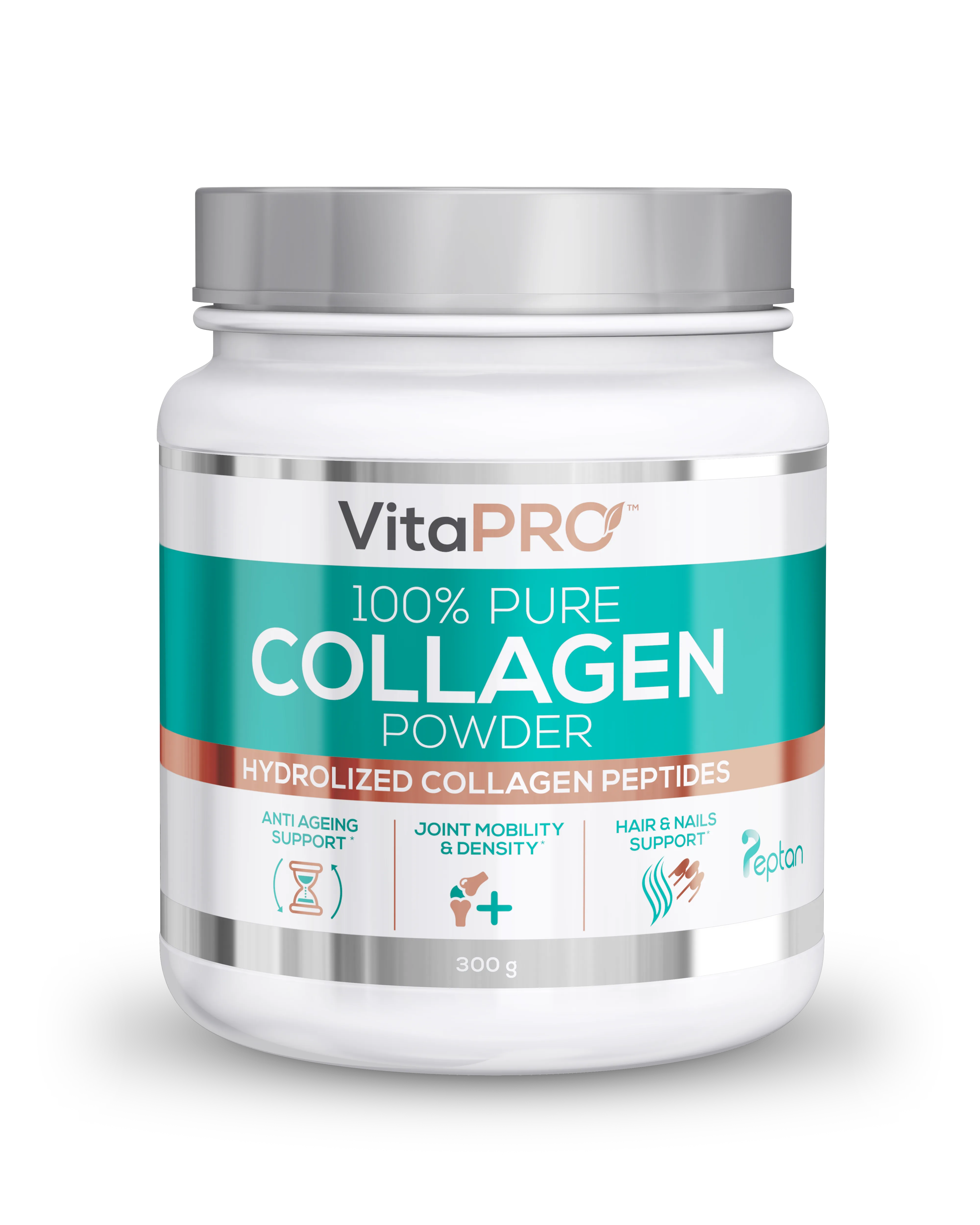 300g tub of Vita Pro Collagen with drop shadow